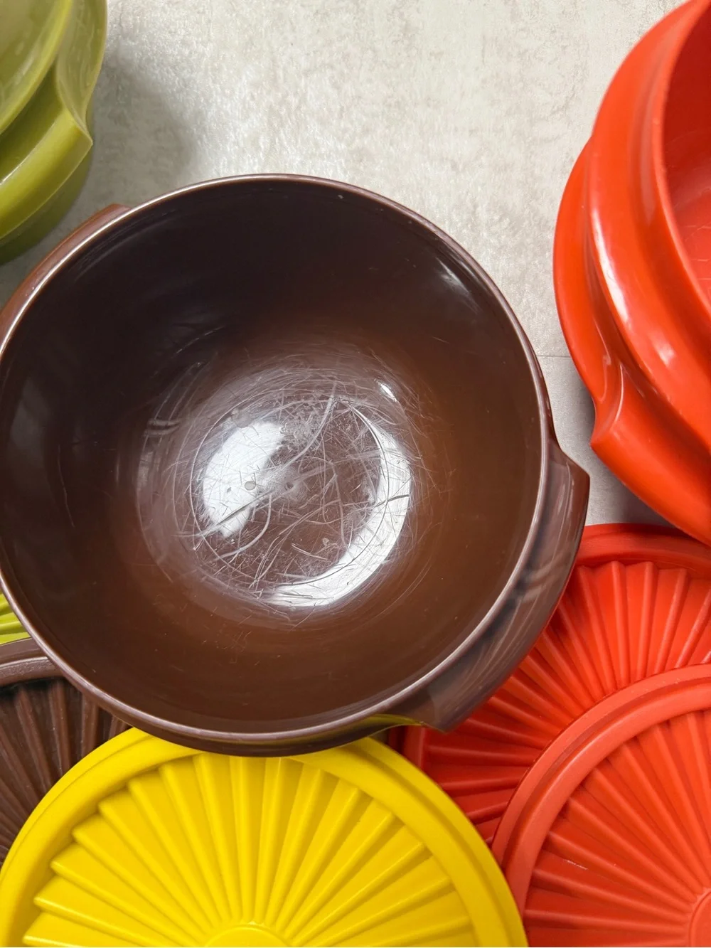 Vintage Tupperware bowls lids Servalier storage containers fall harvest set of 6